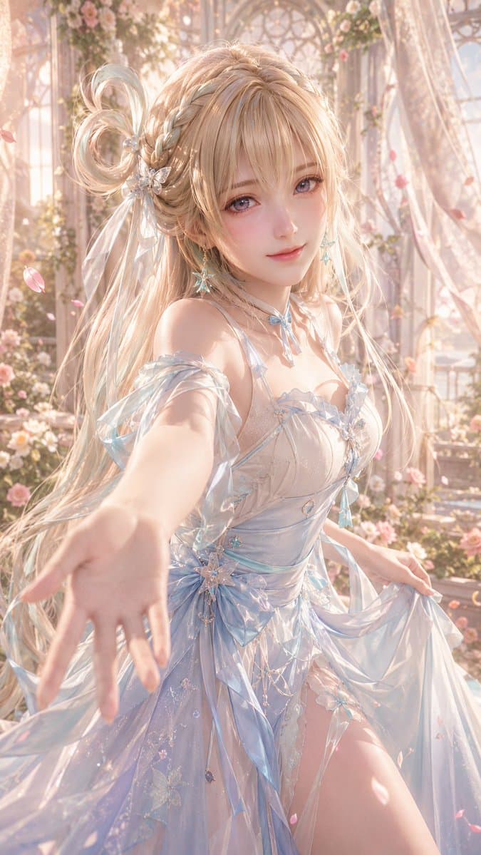 3D Cg Oriental Fantasy Bridal Portrait Composition