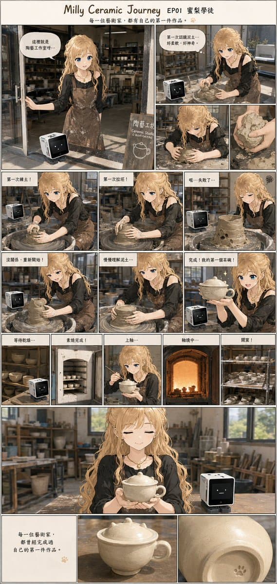 Detailed Milly Ceramic Journey Comic Page