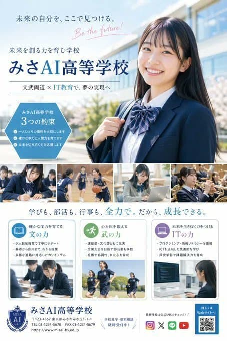 Dynamic Japanese High School Brochure Visuals