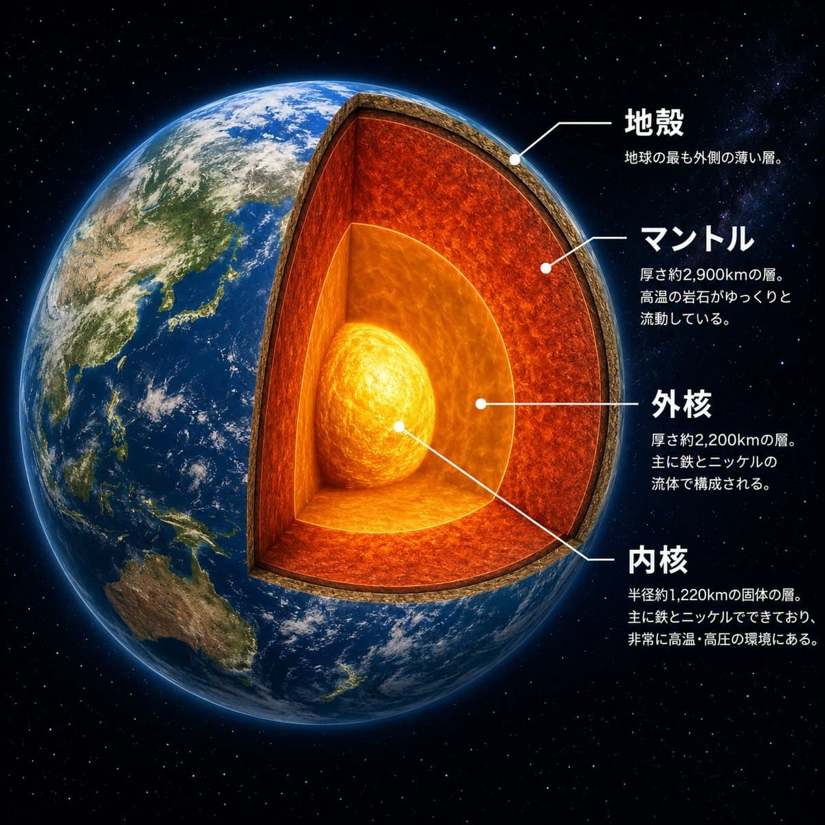 Earth Cutaway Layer Infographic Visuals