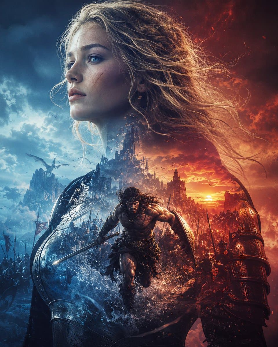Epic Fantasy Battle Memory Poster Study