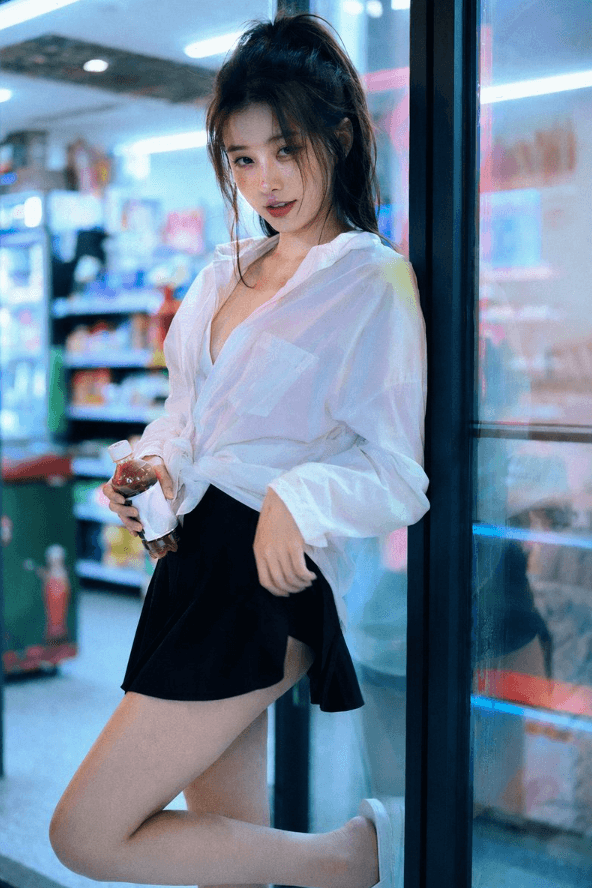 Exceptional Cinematic Convenience Store Portrait Composition