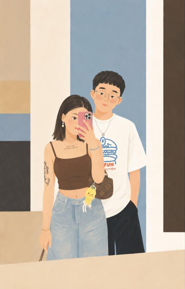 Exquisite Geometric Editorial Style Personalized Illustration
