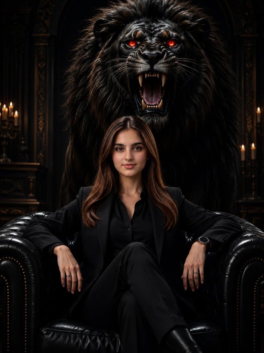 Gothic Lion Queen Portrait