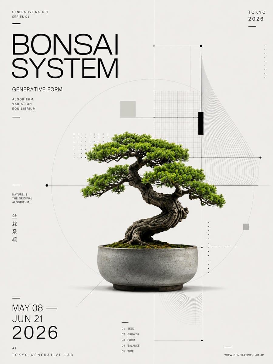 Immersive Generative Bonsai Exhibition Poster