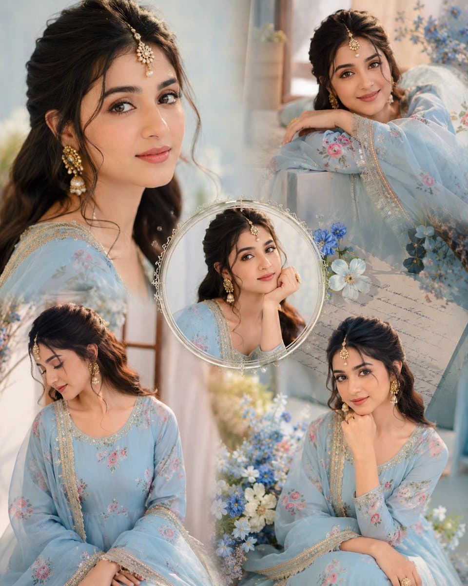 Indian Anarkali Fashion Collage Visuals