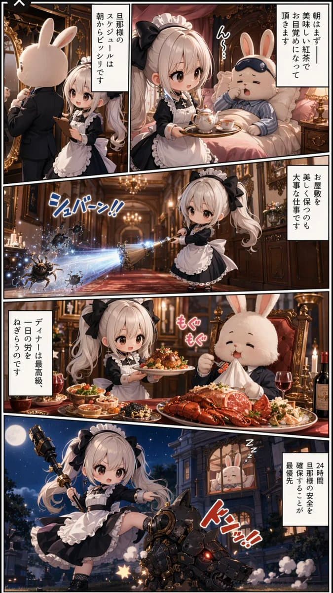 Maid And Rabbit Mansion Manga Artwork