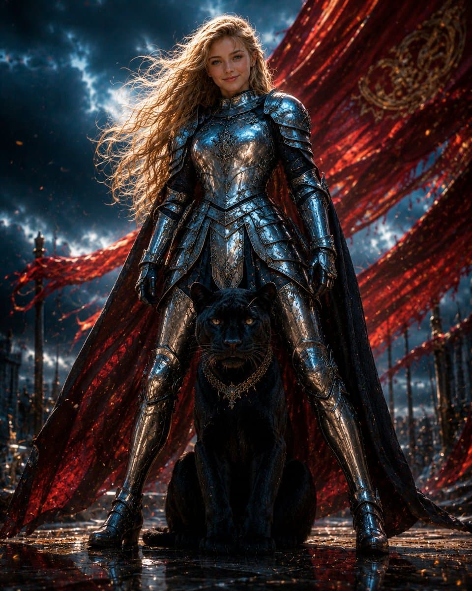 Masterful Armored Warrior With Black Panther