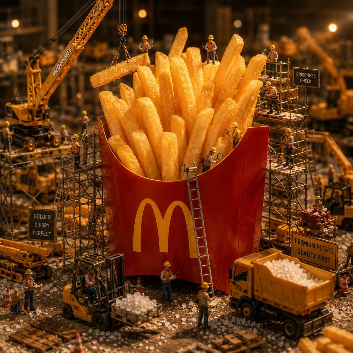 Miniature Mcdonald'S Construction Scene Artwork