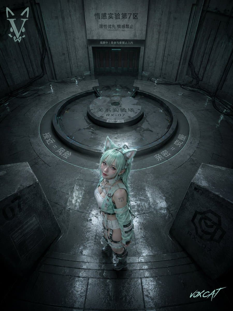 Overhead Sci Fi Catgirl Test Yard