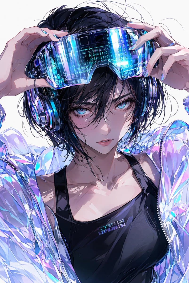 Striking Cyberpunk Anime Ar Visor Portrait
