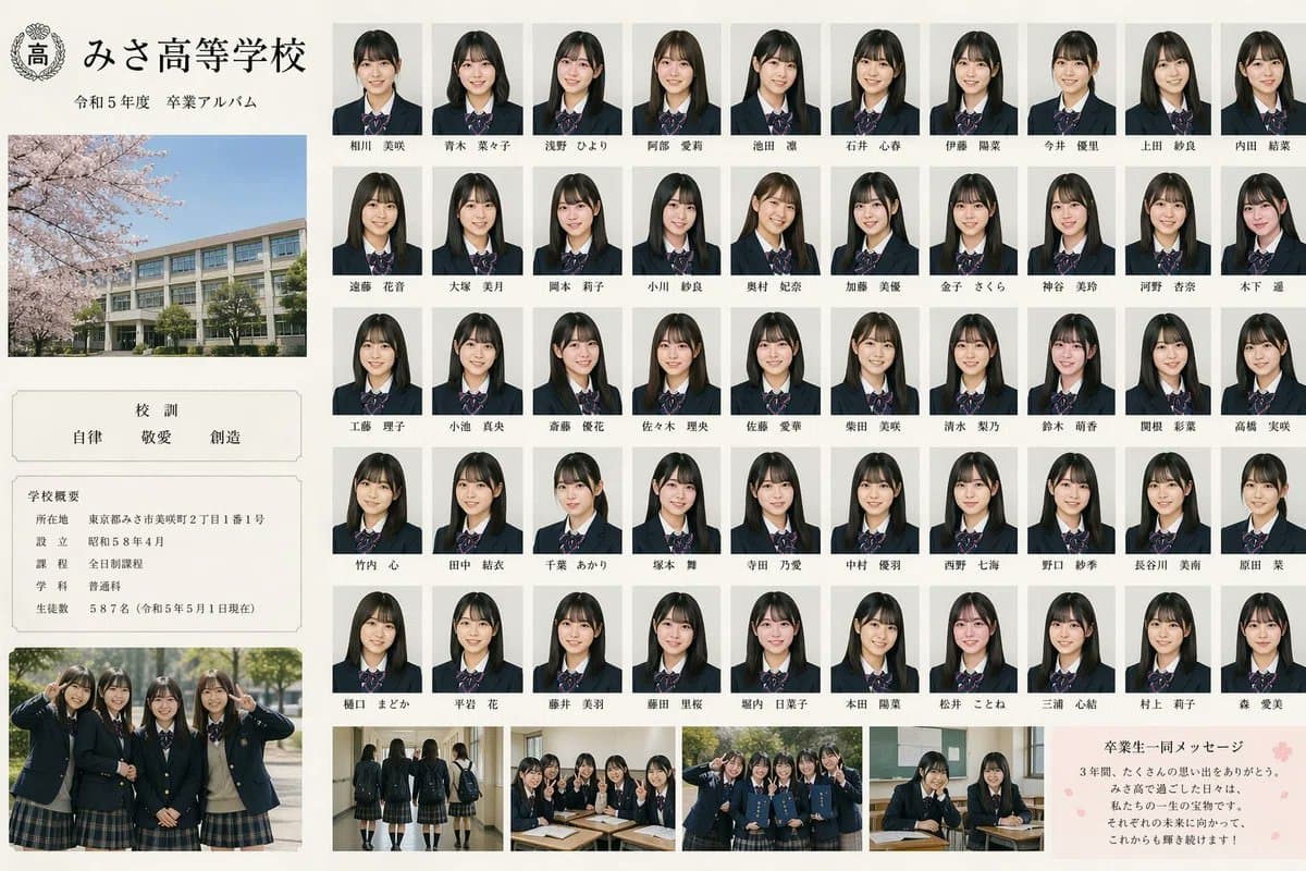 Striking Fictional High School Yearbook Portrait