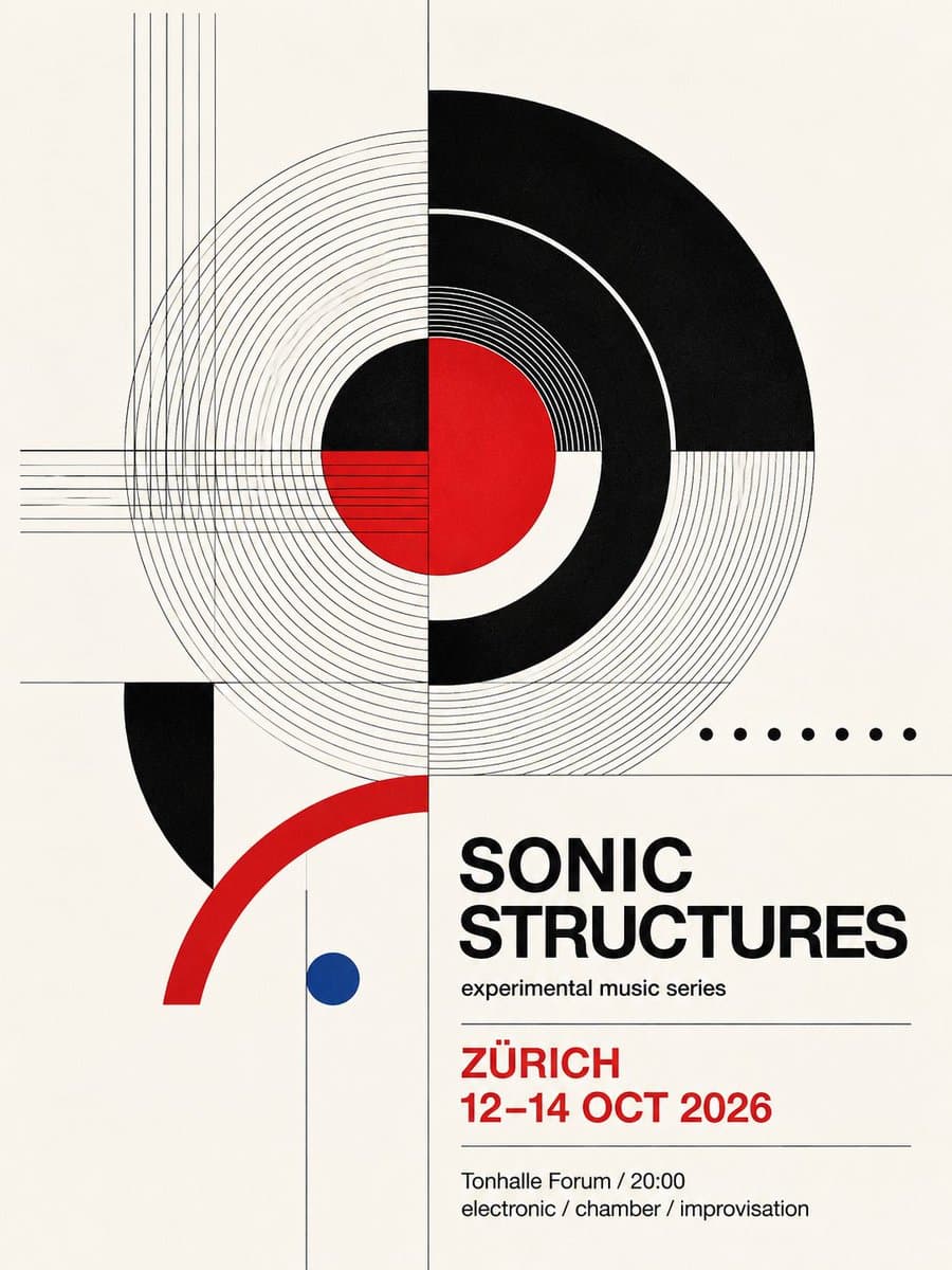 Stunning Swiss Geometric Music Poster